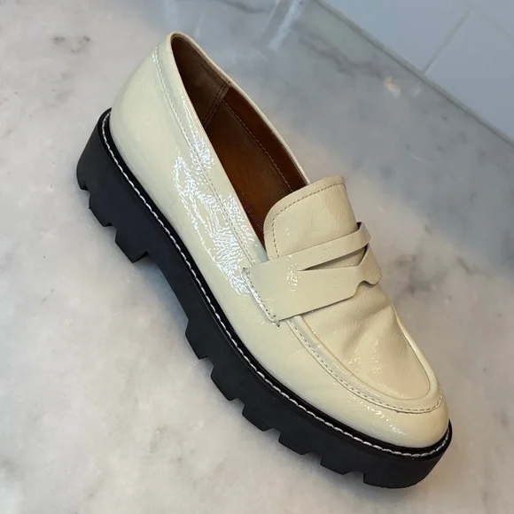 Franco Sarto Patent Leather Chuncky Loafers - Picture 6 of 14